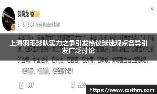 上海羽毛球队实力之争引发热议球迷观点各异引发广泛讨论