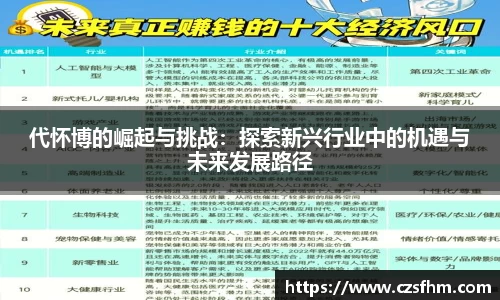 代怀博的崛起与挑战：探索新兴行业中的机遇与未来发展路径